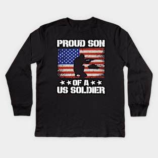 Proud Son Of A Us Soldier Kids Long Sleeve T-Shirt